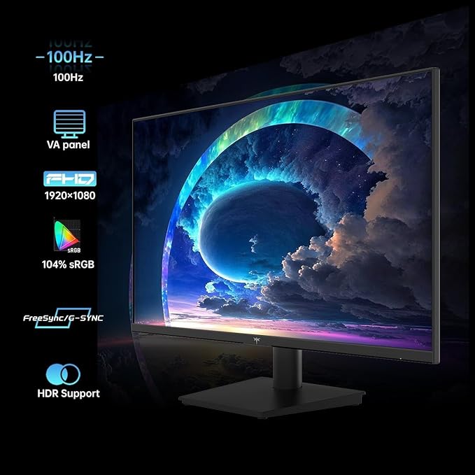 شاشة كمبيوتر 24 بوصة بدقة 1080 بكسل FHD و100 هرتز من كيه تي سي، H24V27
