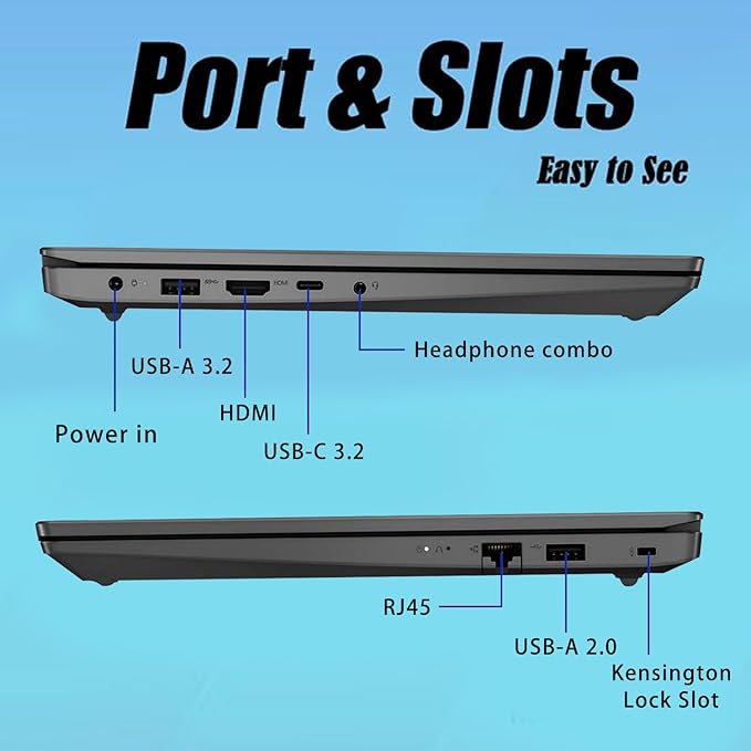 لينوفو لابتوب اعمال V15 الجيل الرابع الاحدث بشاشة FHD 15.6 انش ومعالج انتل كور i5-13420H (افضل من i7-1355U) وRAM 16GB وSSD 512GB وHDMI وRJ45 وكاميرا ويب وكيبورد رقمية وواي فاي وويندوز 11
