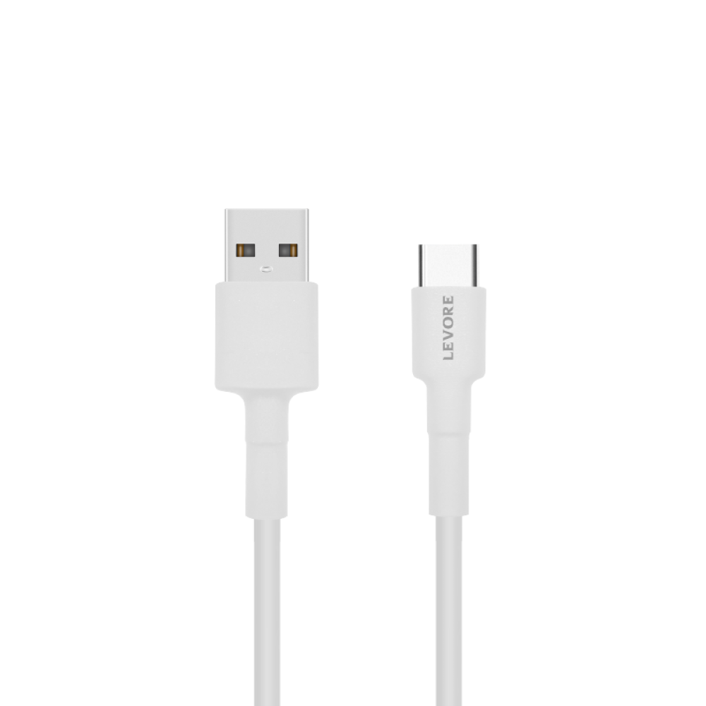 سلك شاحن ليفوري USB الى Type-C بطول 1.8 م بلاستيك - لون ابيض