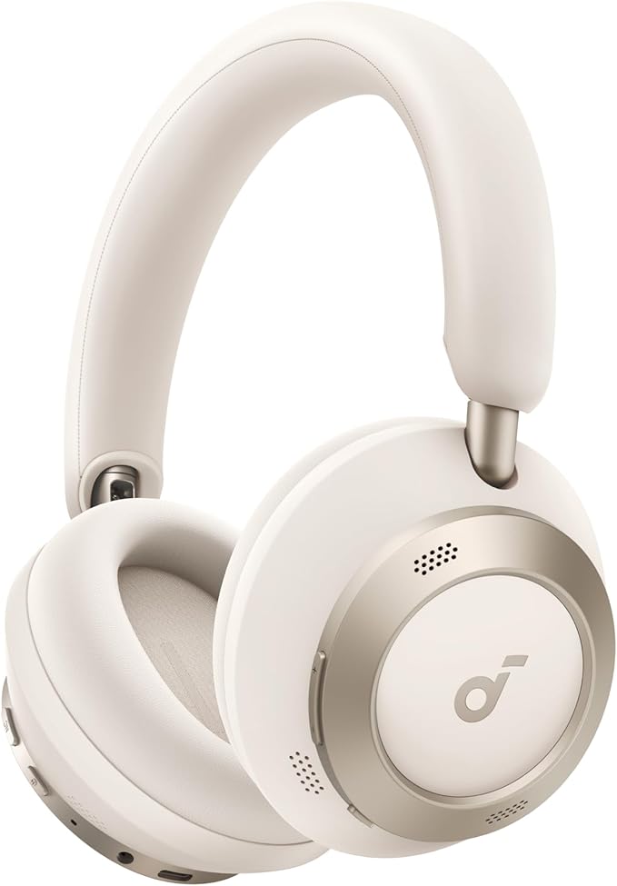 soundcore Space One Pro by Anker, Adaptive Active Noise Cancelling Headphones, Super Foldable Design, 60H Lossless Audio, Ultra-Fast Charging, Hi-Res Wireless Audio with LDAC, Comfortable Fit